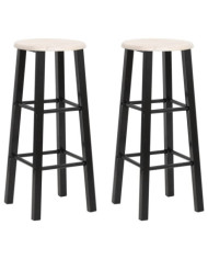 Tabourets de bar lot de 2 noir MDF | Mobilier & Déco