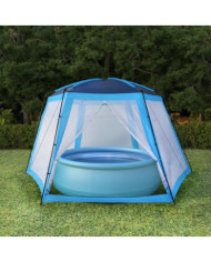 Tente de piscine Tissu 660x580x250 cm Bleu | Mobilier & Déco