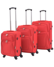 Jeu de valises souples 3 pcs Rouge | Mobilier & Déco