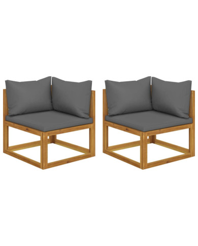 Canapés d'angle sectionnels 2 pcs avec coussins Gris foncé | Mobilier & Déco