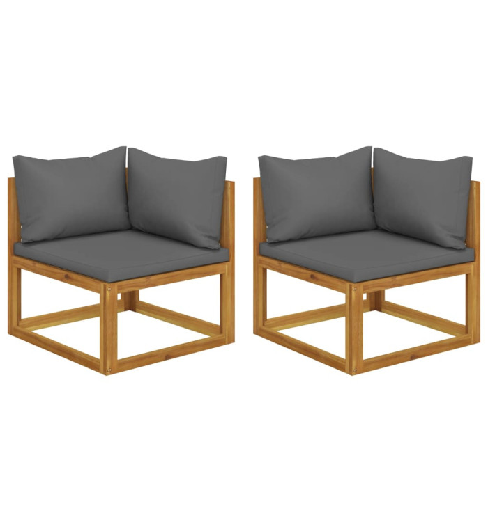 Canapés d'angle sectionnels 2 pcs avec coussins Gris foncé | Mobilier & Déco