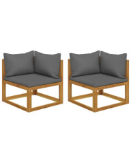 Canapés d'angle sectionnels 2 pcs avec coussins Gris foncé | Mobilier & Déco