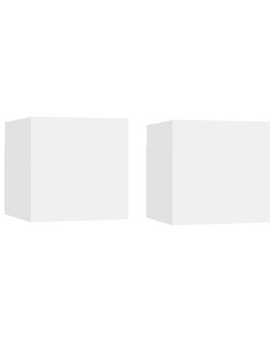 Tables de chevet 2 pcs Blanc 30,5x30x30 cm Bois d'ingénierie | Mobilier & Déco