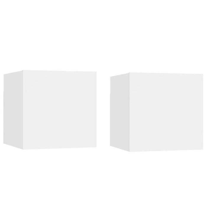 Tables de chevet 2 pcs Blanc 30,5x30x30 cm Bois d'ingénierie | Mobilier & Déco