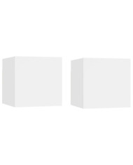 Tables de chevet 2 pcs Blanc 30,5x30x30 cm Bois d'ingénierie | Mobilier & Déco