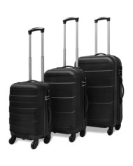 Ensemble de valises rigides 3 pcs Noir 45,5/55/66 cm | Mobilier & Déco