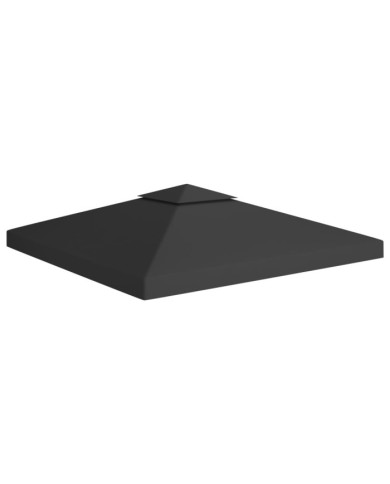Toile de toit de belvédère 2 niveaux 310 g/m² 3x3 m Noir | Mobilier & Déco