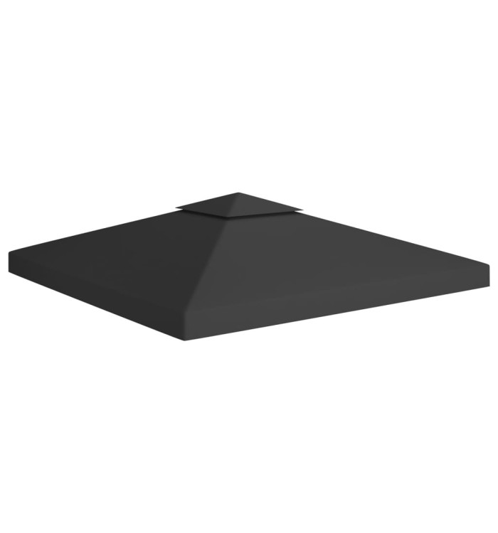 Toile de toit de belvédère 2 niveaux 310 g/m² 3x3 m Noir | Mobilier & Déco