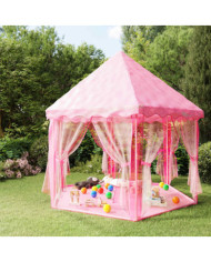 Tente de jeu princesse avec 250 balles Rose 133x140 cm | Mobilier & Déco