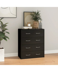 Buffet avec 4 tiroirs 60x30,5x71 cm Noir | Mobilier & Déco
