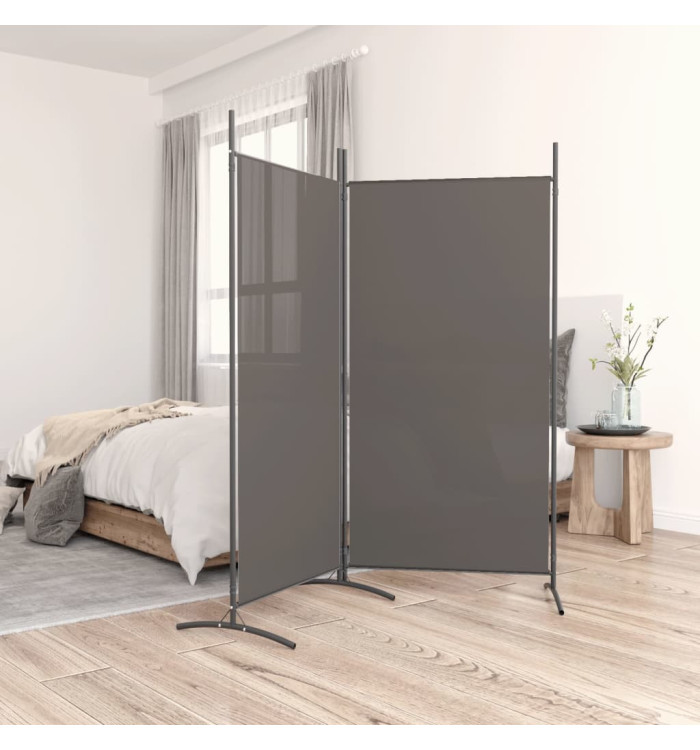 Cloison de séparation 2 panneaux Anthracite 175x180 cm Tissu | Mobilier & Déco