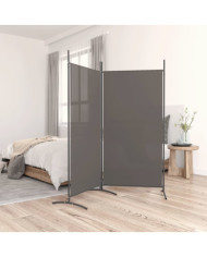 Cloison de séparation 2 panneaux Anthracite 175x180 cm Tissu | Mobilier & Déco