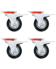 Roulettes pivotantes avec double frein 4 pcs 100 mm | Mobilier & Déco
