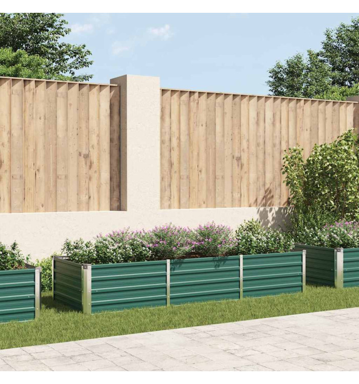 Lit surélevé de jardin Acier galvanisé 240x80x45 cm Vert | Mobilier & Déco