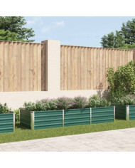 Lit surélevé de jardin Acier galvanisé 240x80x45 cm Vert | Mobilier & Déco