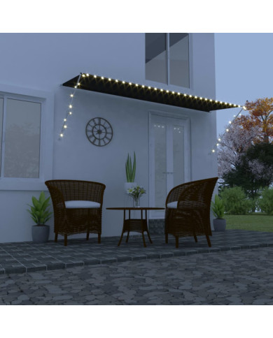 Auvent rétractable avec LED 400x150 cm Anthracite | Mobilier & Déco