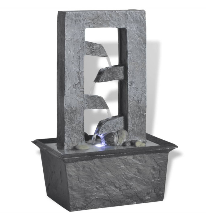 Fontaine d'intérieur avec lumière LED Poly-résine | Mobilier & Déco
