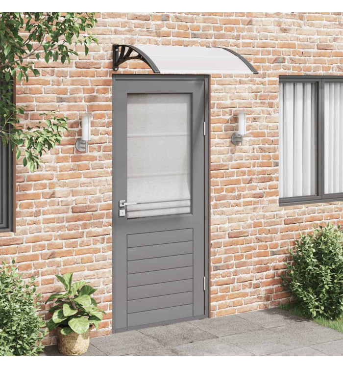 Auvent de porte Noir et transparent 100x75 cm Polycarbonate | Mobilier & Déco