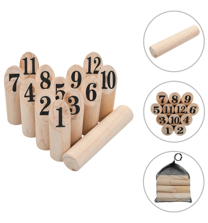 Ensemble de jeu de Kubb à chiffres Bois | Mobilier & Déco