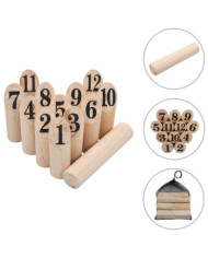 Ensemble de jeu de Kubb à chiffres Bois | Mobilier & Déco