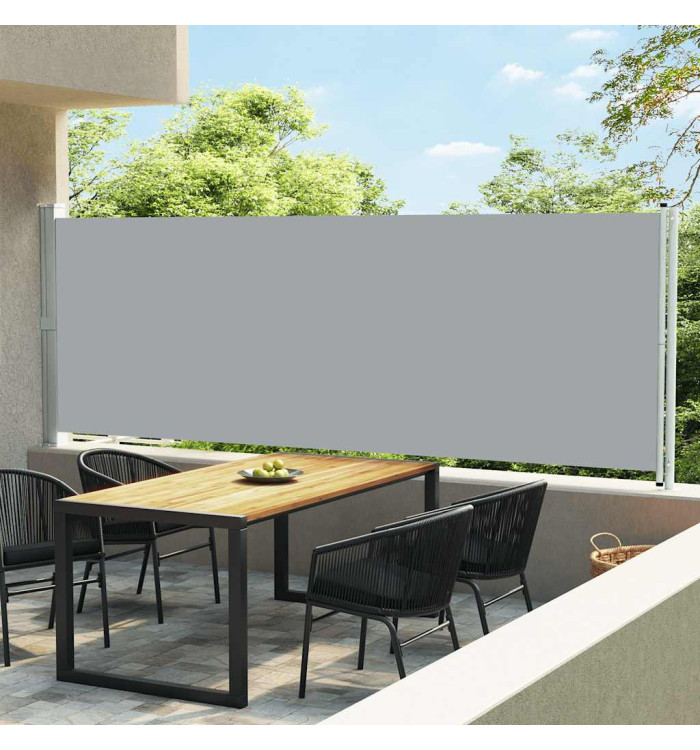 Auvent latéral rétractable de patio 600x160 cm gris | Mobilier & Déco