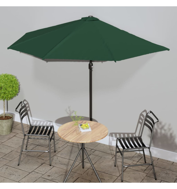Parasol de balcon avec mât en aluminium Vert 300x155 cm Demi | Mobilier & Déco