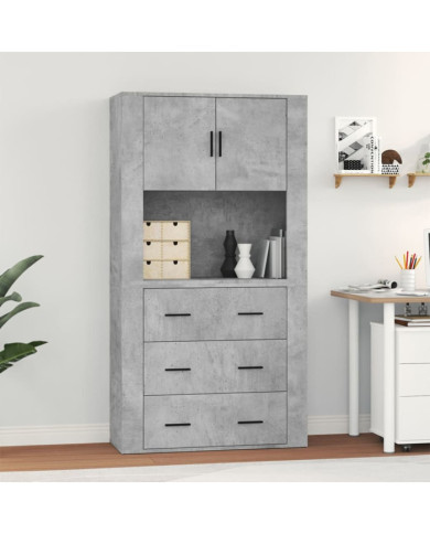 Buffet haut Gris béton Bois d'ingénierie | Mobilier & Déco