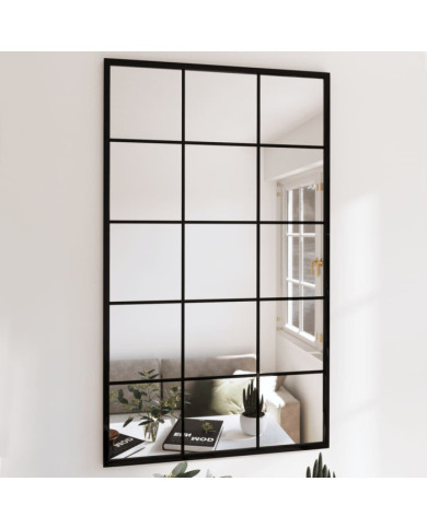 Miroirs muraux 3 pcs noir 100x60 cm métal | Mobilier & Déco