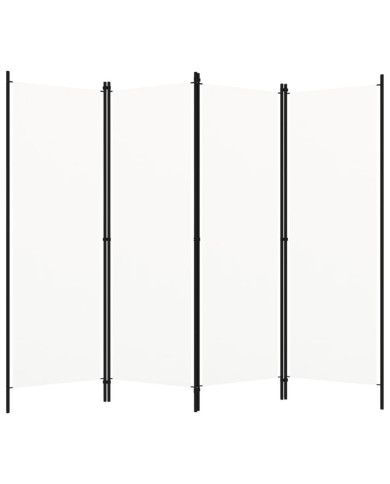 Cloison de séparation 4 panneaux Blanc 200x180 cm | Mobilier & Déco