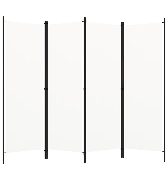 Cloison de séparation 4 panneaux Blanc 200x180 cm | Mobilier & Déco