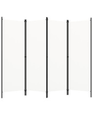 Cloison de séparation 4 panneaux Blanc 200x180 cm | Mobilier & Déco