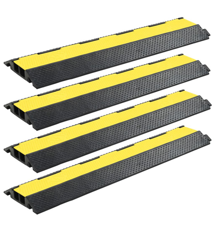 Rampe de protection de câble 4 pcs 2 canaux caoutchouc 101,5 cm | Mobilier & Déco