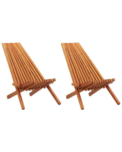 Chaises pliables d'extérieur lot de 2 Bois d'acacia solide | Mobilier & Déco