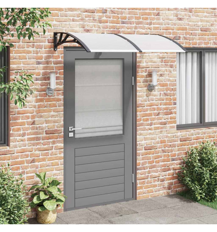 Auvent de porte Noir et transparent 150x75 cm Polycarbonate | Mobilier & Déco