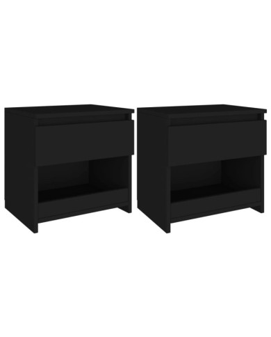 Tables de chevet 2 pcs Noir 40x30x39 cm Aggloméré | Mobilier & Déco
