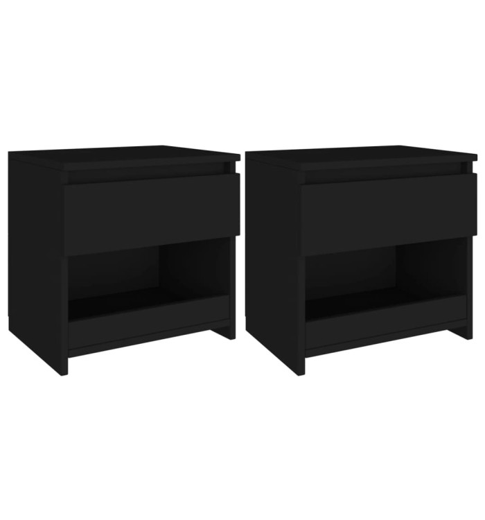 Tables de chevet 2 pcs Noir 40x30x39 cm Aggloméré | Mobilier & Déco