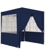 Tente de réception avec parois latérales 2,5x2,5 m Bleu 90 g/m² | Mobilier & Déco