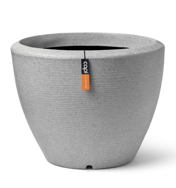 Capi Pot à plantes conique bas Arc Granite 60x48 cm Ivoire | Mobilier & Déco