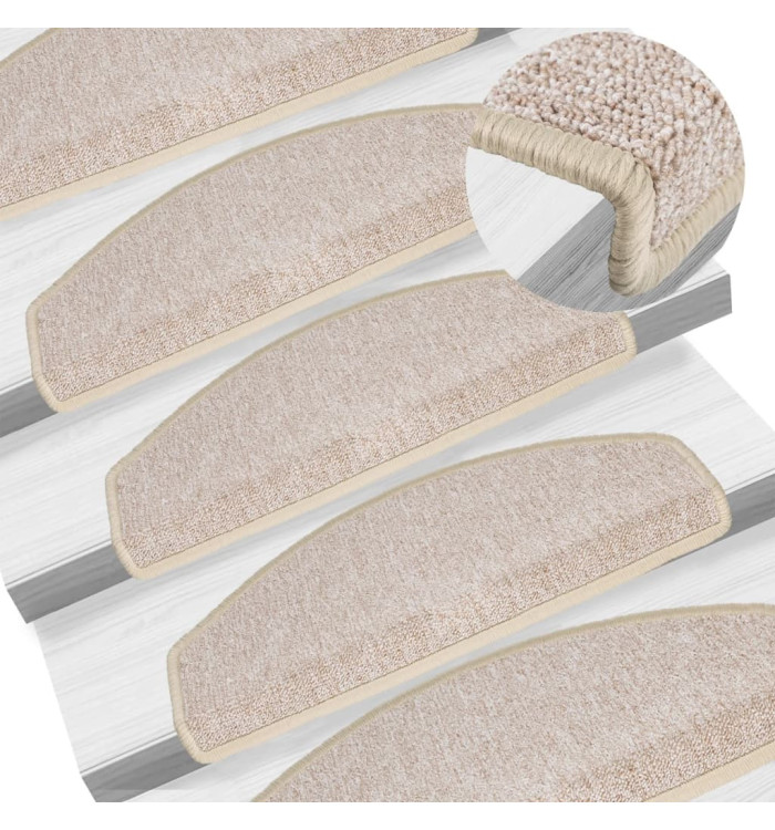 Tapis d'escalier 15 pcs Taupe 65 x 24 x 4 cm | Mobilier & Déco