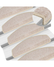 Tapis d'escalier 15 pcs Taupe 65 x 24 x 4 cm | Mobilier & Déco
