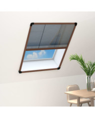 Moustiquaire plissée pour fenêtre Aluminium Marron 80x120 cm | Mobilier & Déco