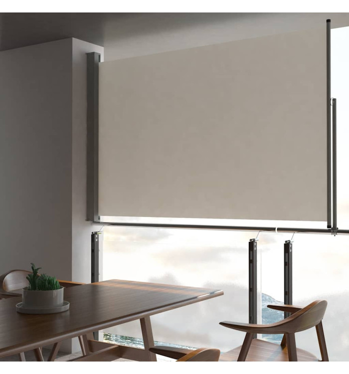 Auvent latéral rétractable de patio 160 x 300 cm Blanc cassé | Mobilier & Déco