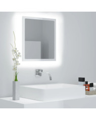 Miroir à LED de bain Blanc brillant 40x8,5x37 cm Acrylique | Mobilier & Déco
