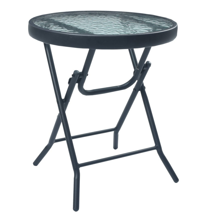 Table de bistro Noir 40x46 cm Acier et verre | Mobilier & Déco