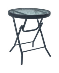 Table de bistro Noir 40x46 cm Acier et verre | Mobilier & Déco