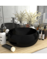 Lavabo rond de luxe Noir mat 40x15 cm Céramique | Mobilier & Déco