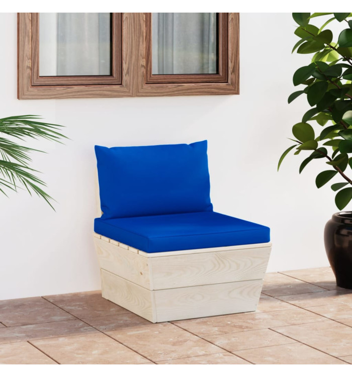 Canapé central palette de jardin avec coussins Épicéa imprégné | Mobilier & Déco