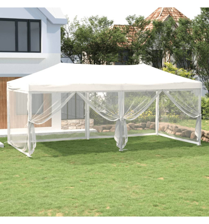 Tente de réception pliable avec parois Blanc 3x6 m | Mobilier & Déco