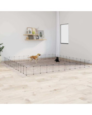 Cage animaux de compagnie à 44 panneaux et porte Noir 35x35 cm | Mobilier & Déco