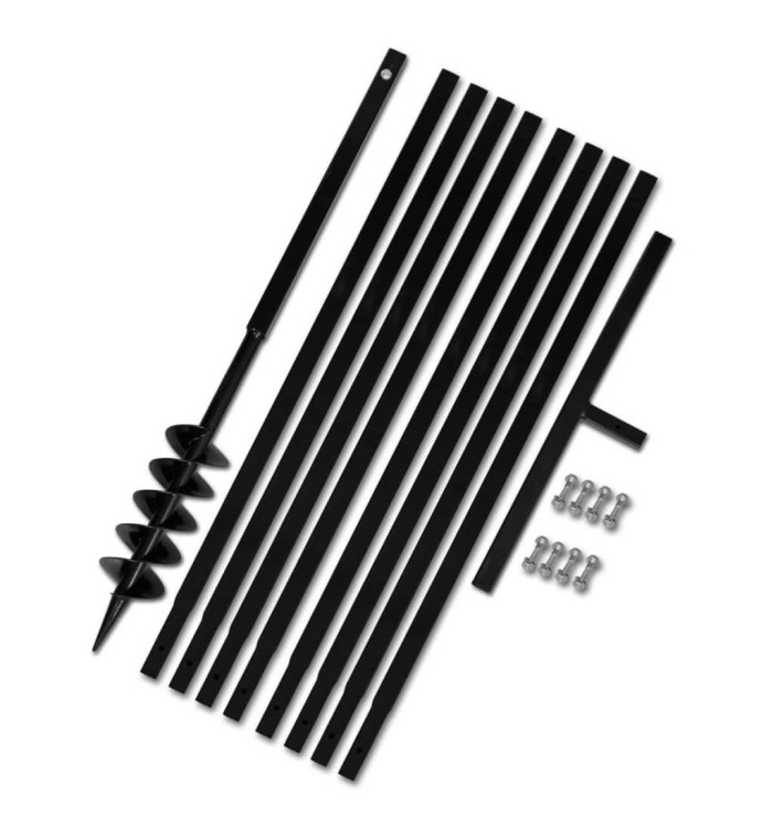 Tarière de sol avec manche 100 mm et tube d'extension 9 m Acier | Mobilier & Déco